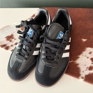adidas Black Leather & Suede Low-Top Sneakers